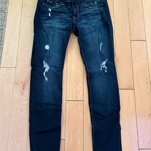 Hollister Dark Blue Distressed Skinny Jeans